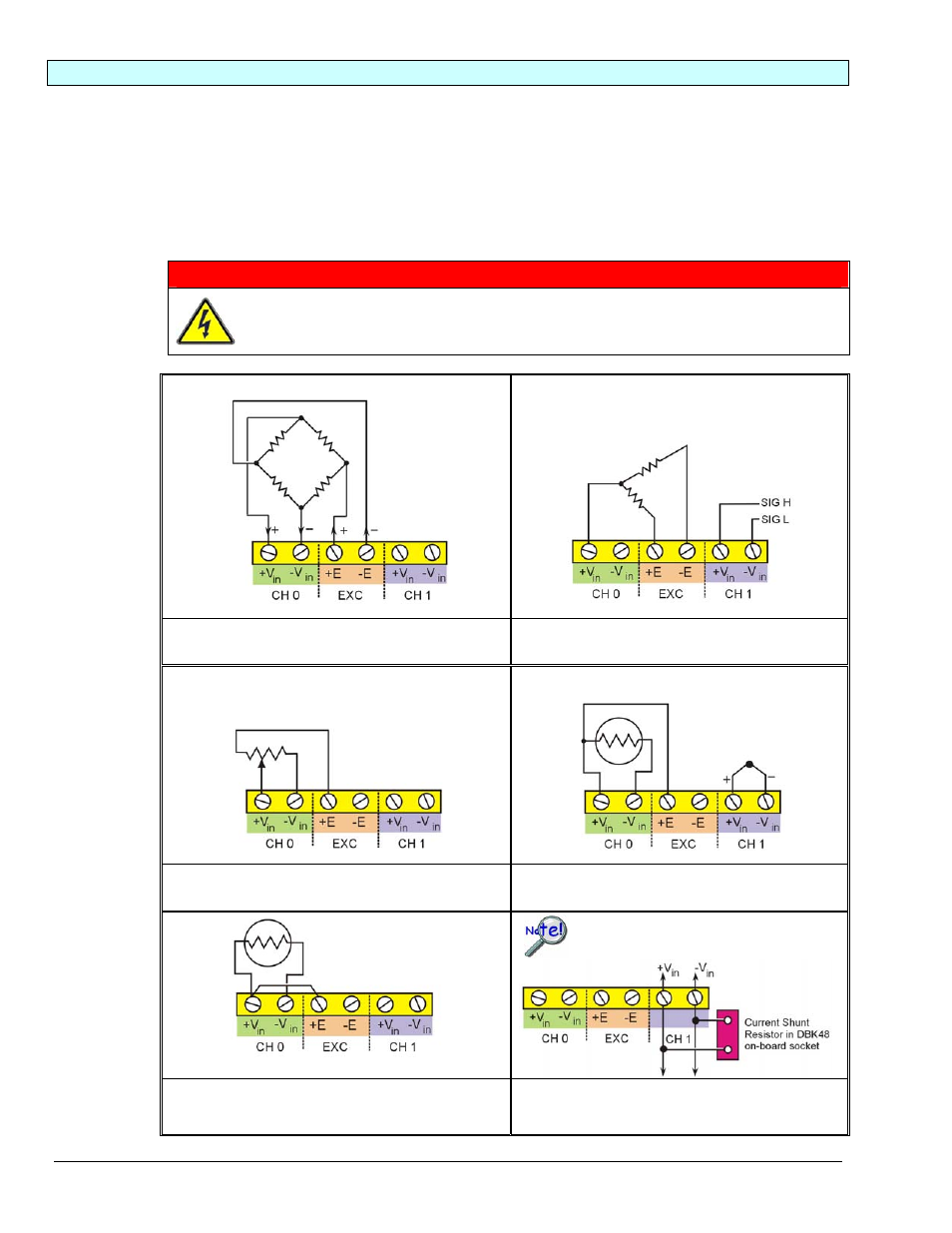 Making terminal block connections, Warning | Measurement Computing DBK Part 2 User Manual | Page 86 / 306
