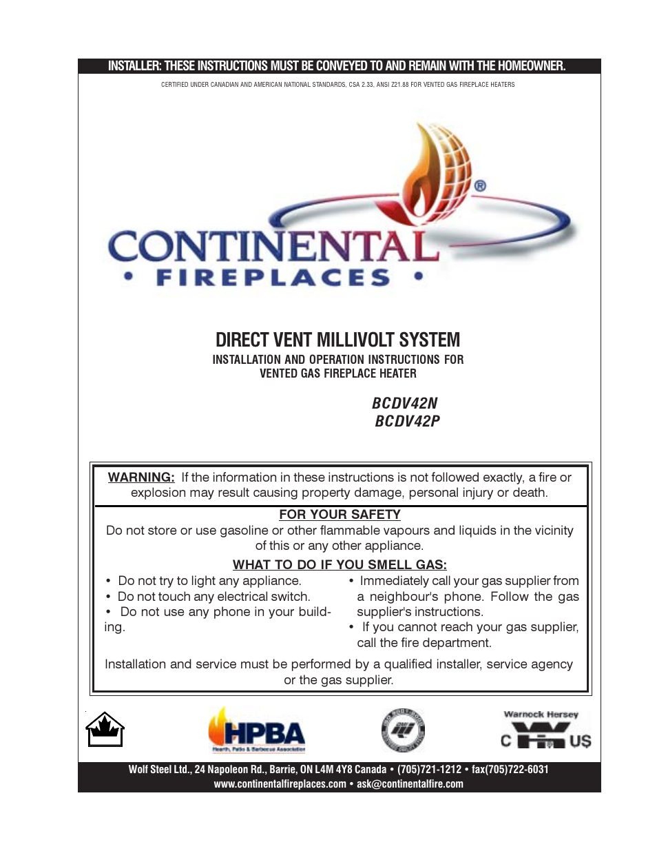 Continental BCDV42N User Manual | 28 pages