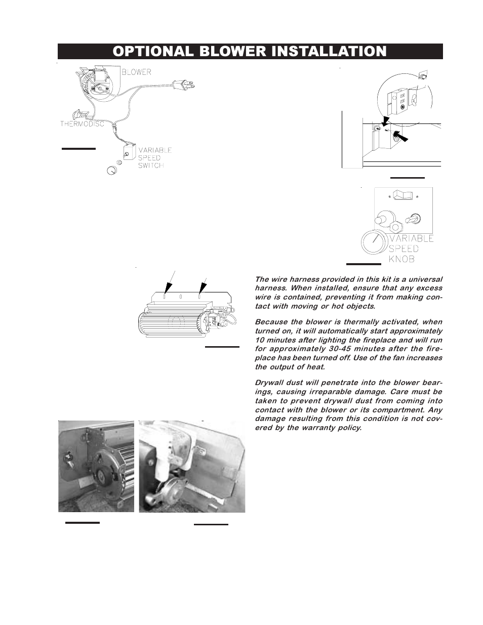 Optional blower installation | Continental BCDV42N User Manual | Page 21 / 28