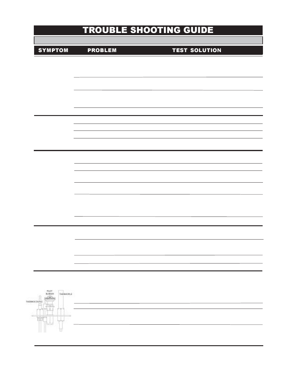 Trouble shooting guide, Symptom problem test solution | Continental BCDV42N User Manual | Page 27 / 28