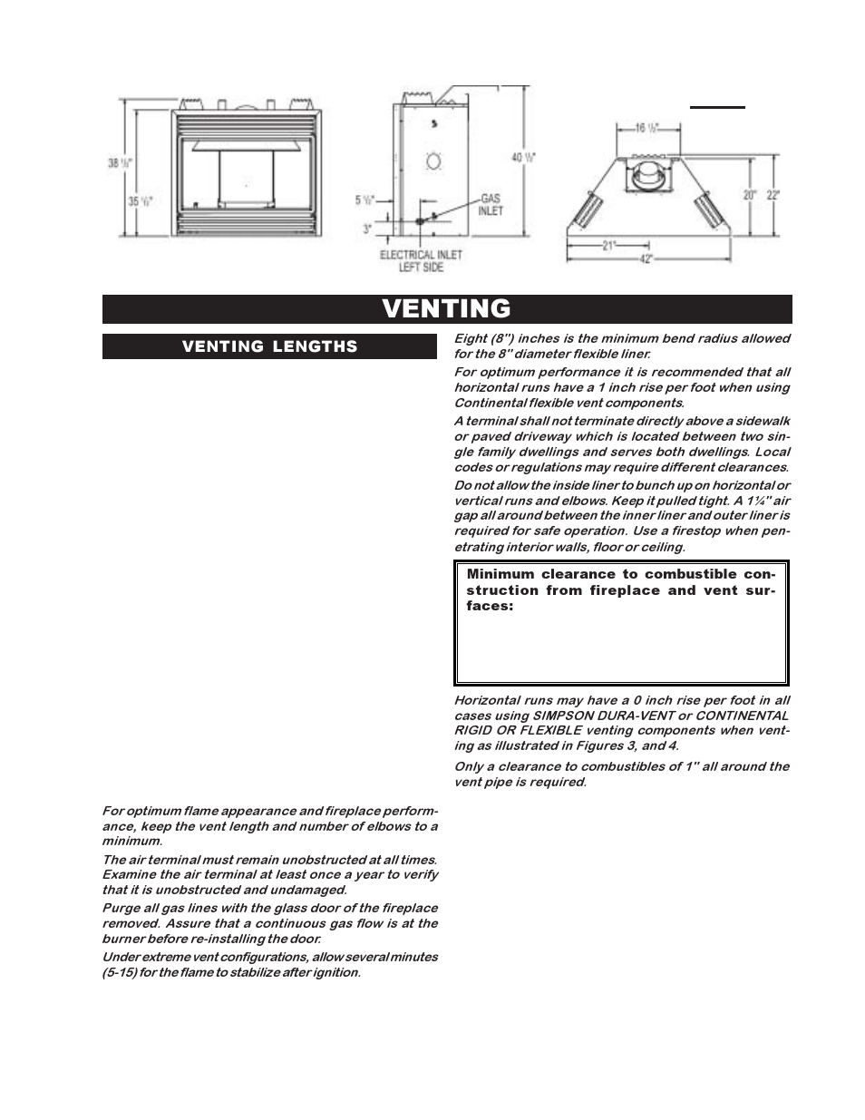 Venting | Continental BCDV42N User Manual | Page 5 / 28