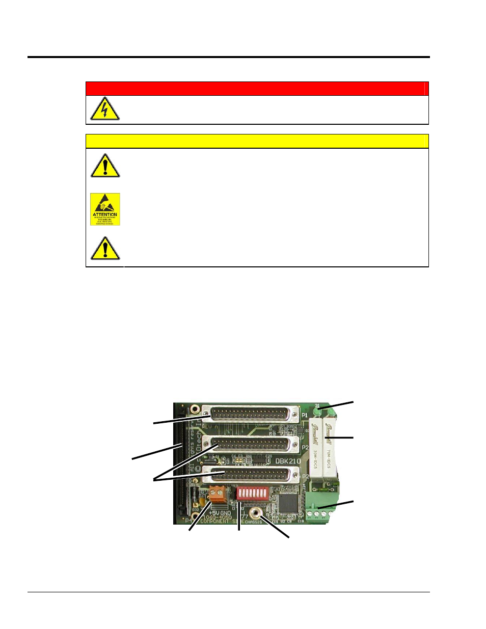 Warnings, cautions, and tips, Warning, Caution | Measurement Computing DBK210 User Manual | Page 4 / 10