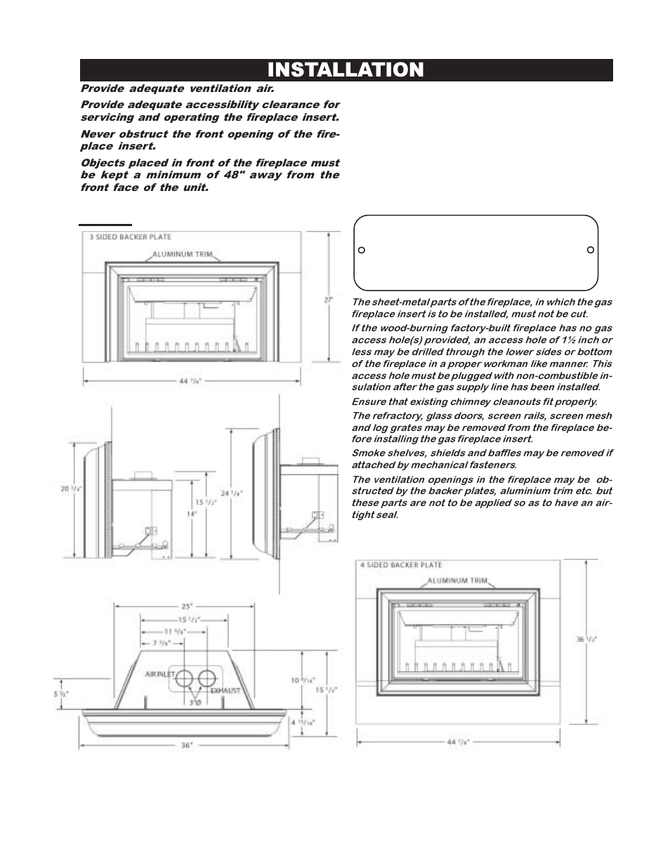 Installation | Continental CDIZC - P User Manual | Page 5 / 16