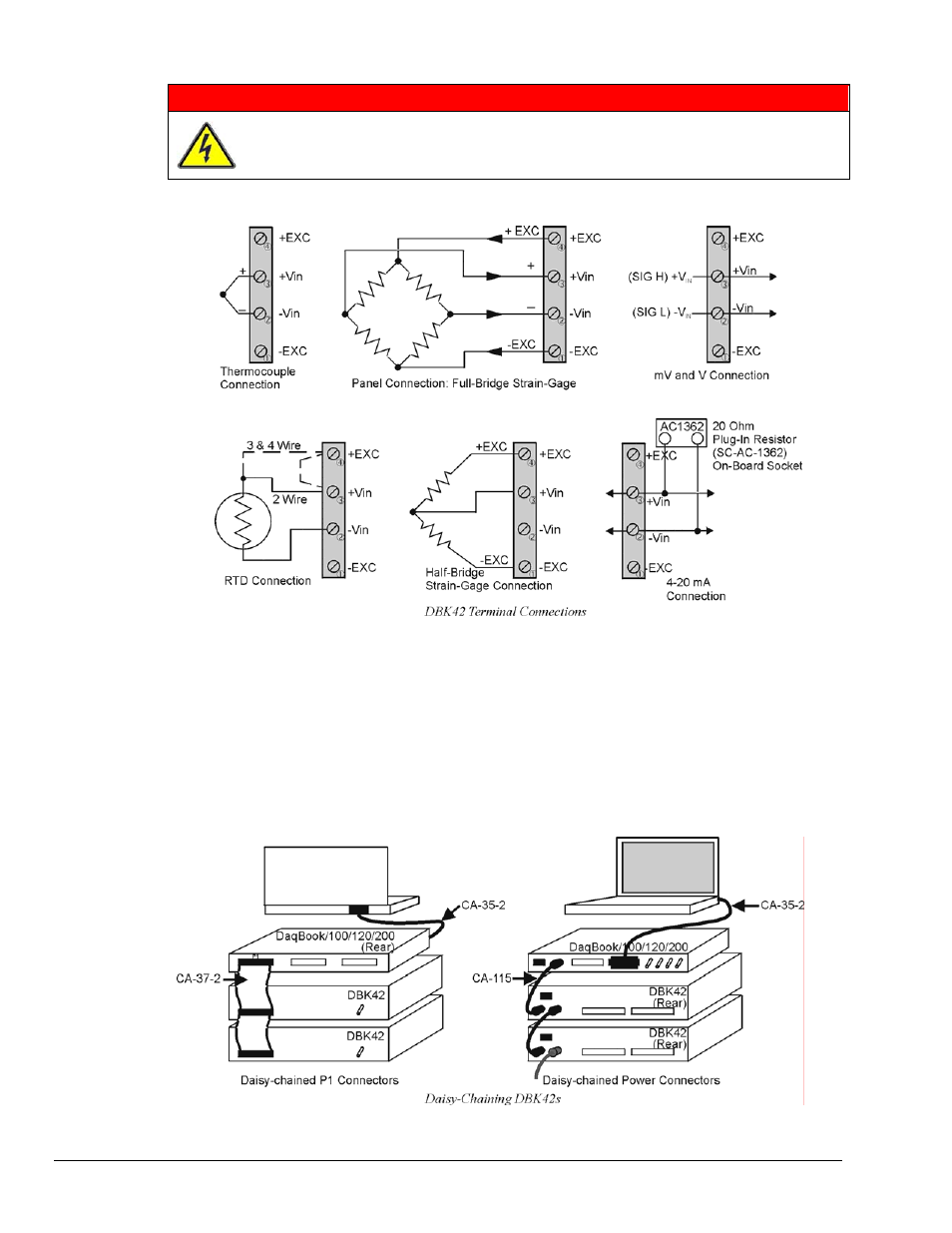 Warning | Measurement Computing DBK42 User Manual | Page 4 / 8