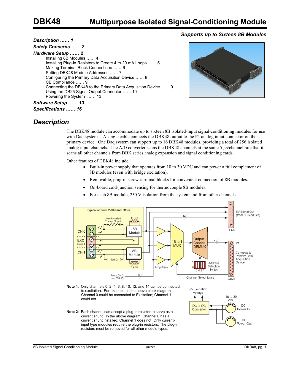 Measurement Computing DBK48 User Manual | 20 pages