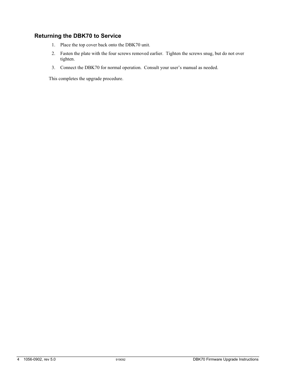 Returning the dbk70 to service | Measurement Computing DBK70 User Manual | Page 104 / 108
