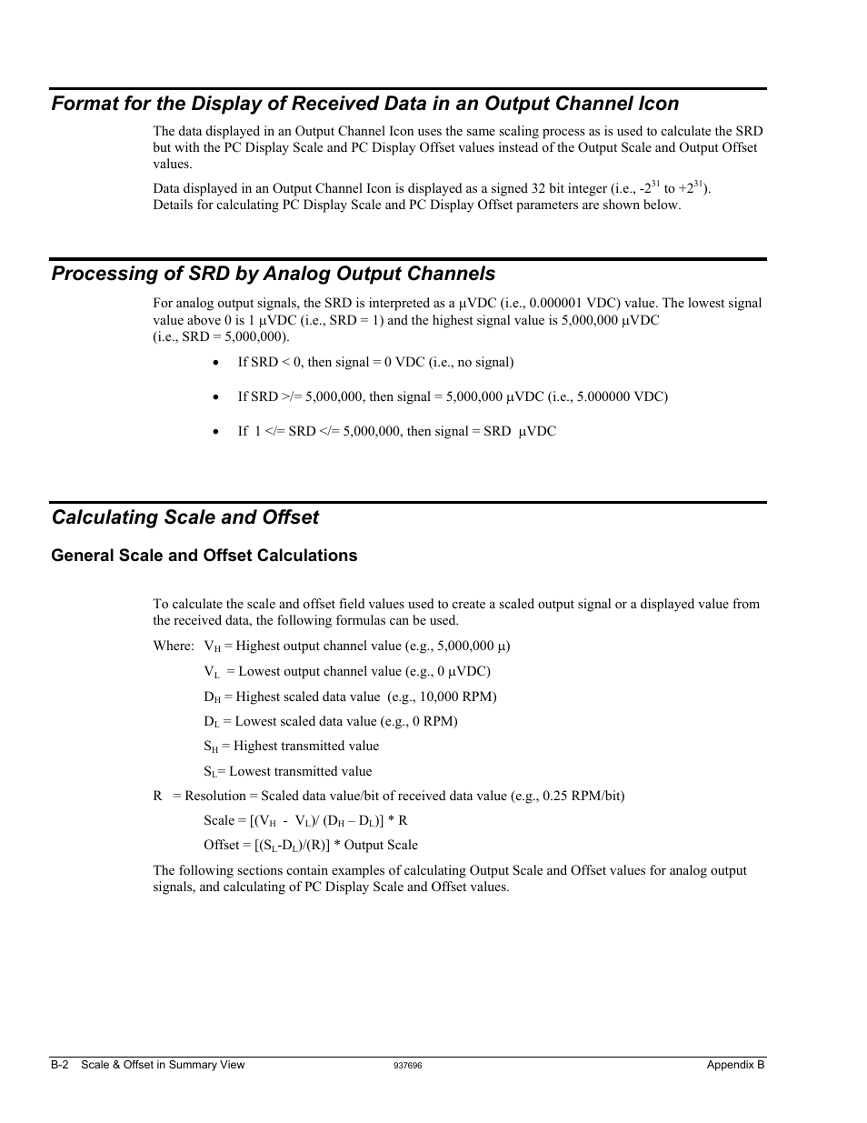 Processing of srd by analog output channels, Calculating scale and offset, General scale and offset calculations | Measurement Computing DBK70 User Manual | Page 106 / 108