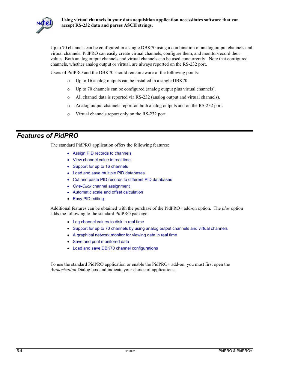 Features of pidpro | Measurement Computing DBK70 User Manual | Page 34 / 108