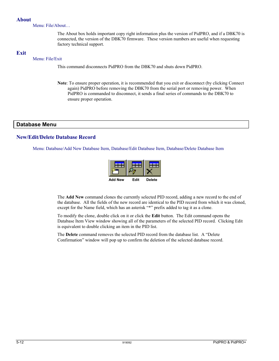 Database menu | Measurement Computing DBK70 User Manual | Page 42 / 108