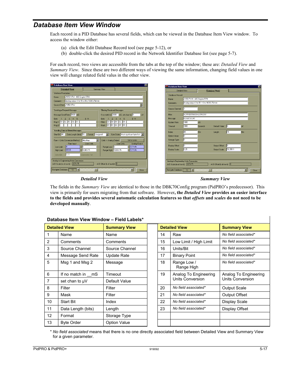 Database item view window | Measurement Computing DBK70 User Manual | Page 47 / 108