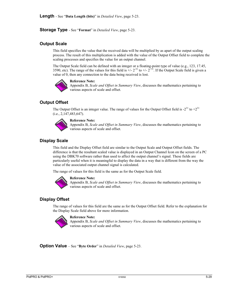 Output scale, Output offset, Display scale | Display offset | Measurement Computing DBK70 User Manual | Page 59 / 108