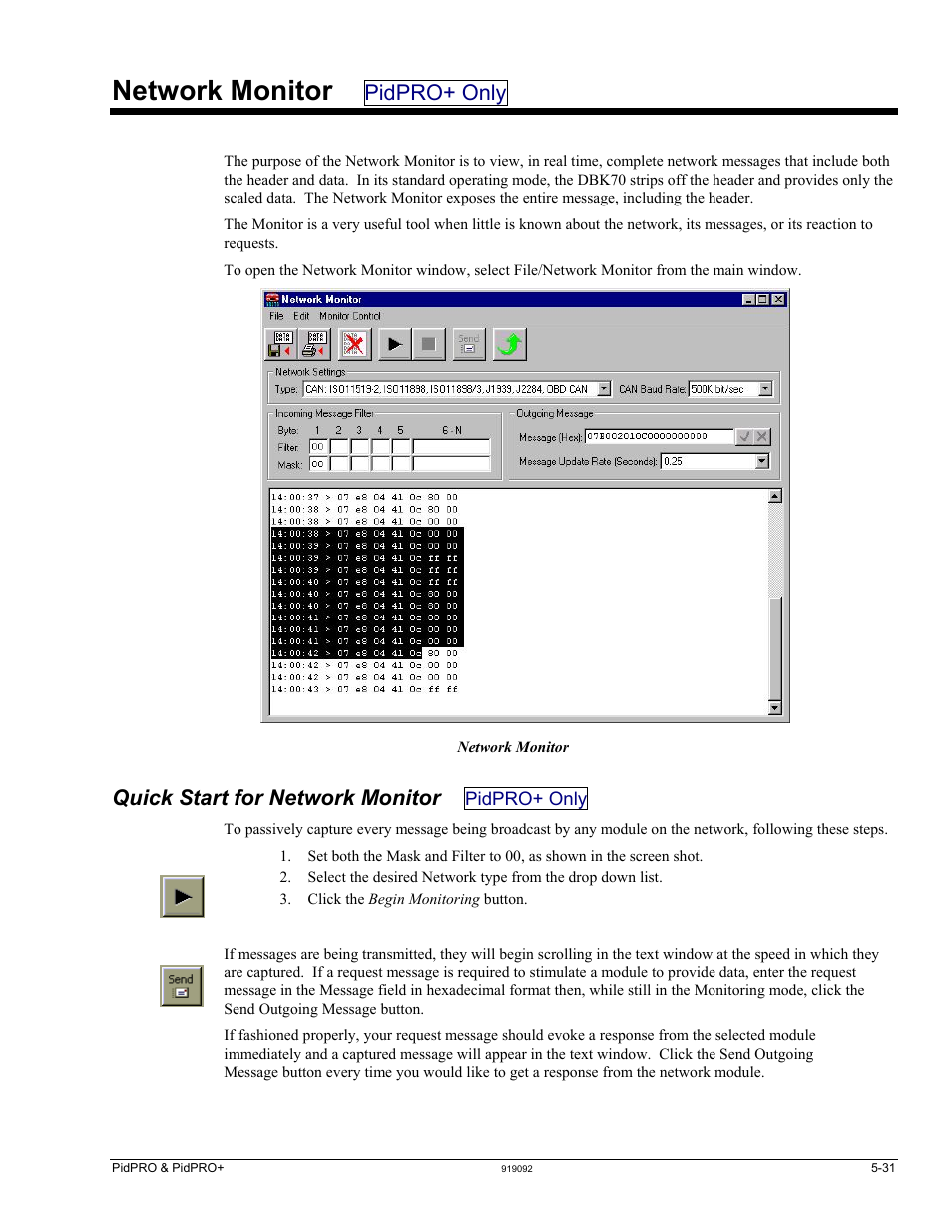 Network monitor pidpro+ only, Quick start for network monitor pidpro+ only, Network monitor | Pidpro+ only, Quick start for network monitor | Measurement Computing DBK70 User Manual | Page 61 / 108