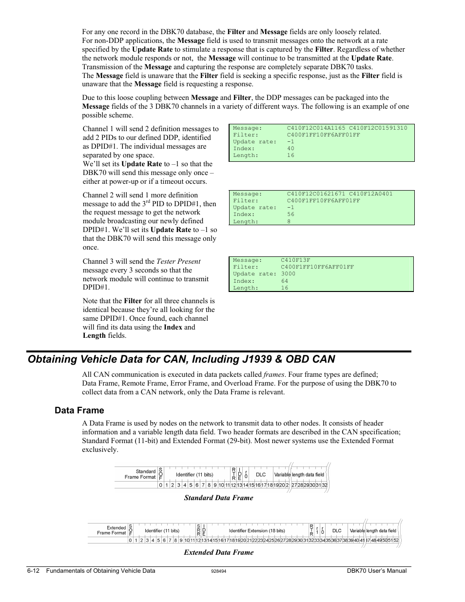 Data frame, Data frame …… 6-12 | Measurement Computing DBK70 User Manual | Page 78 / 108
