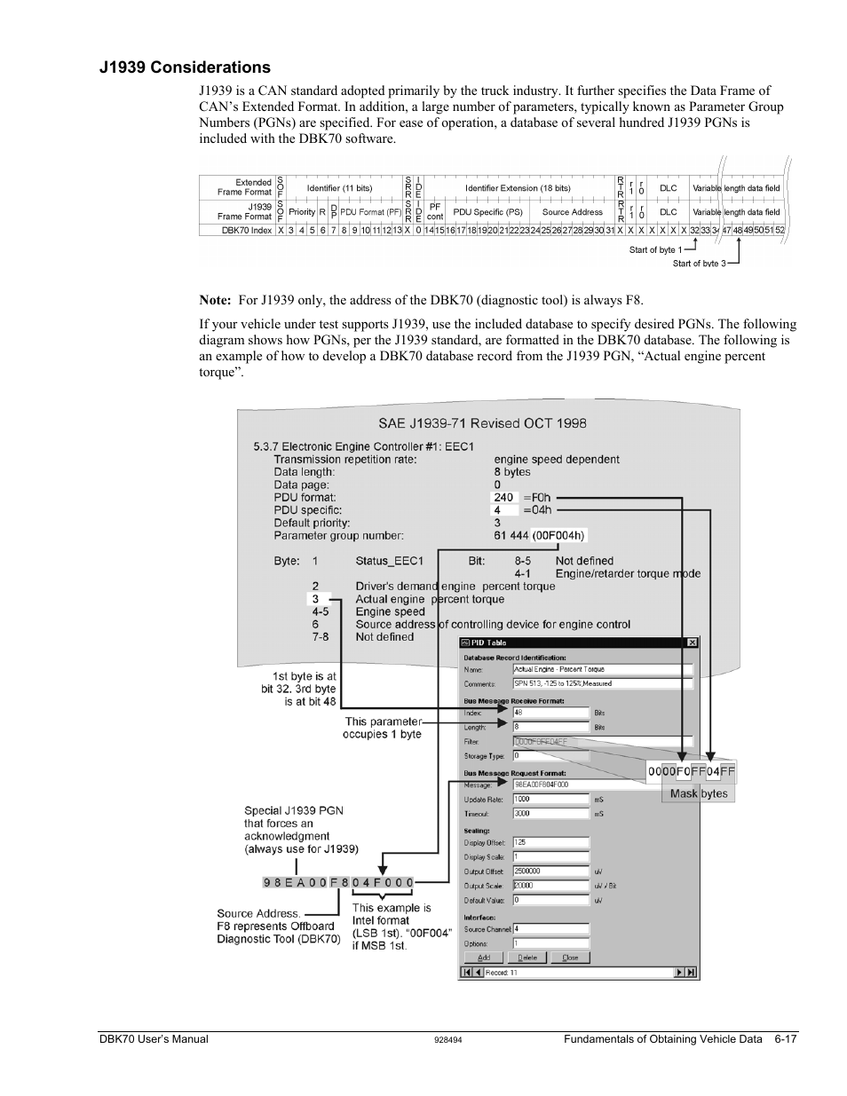 J1939 considerations, J1939 considerations …… 6-17 | Measurement Computing DBK70 User Manual | Page 83 / 108
