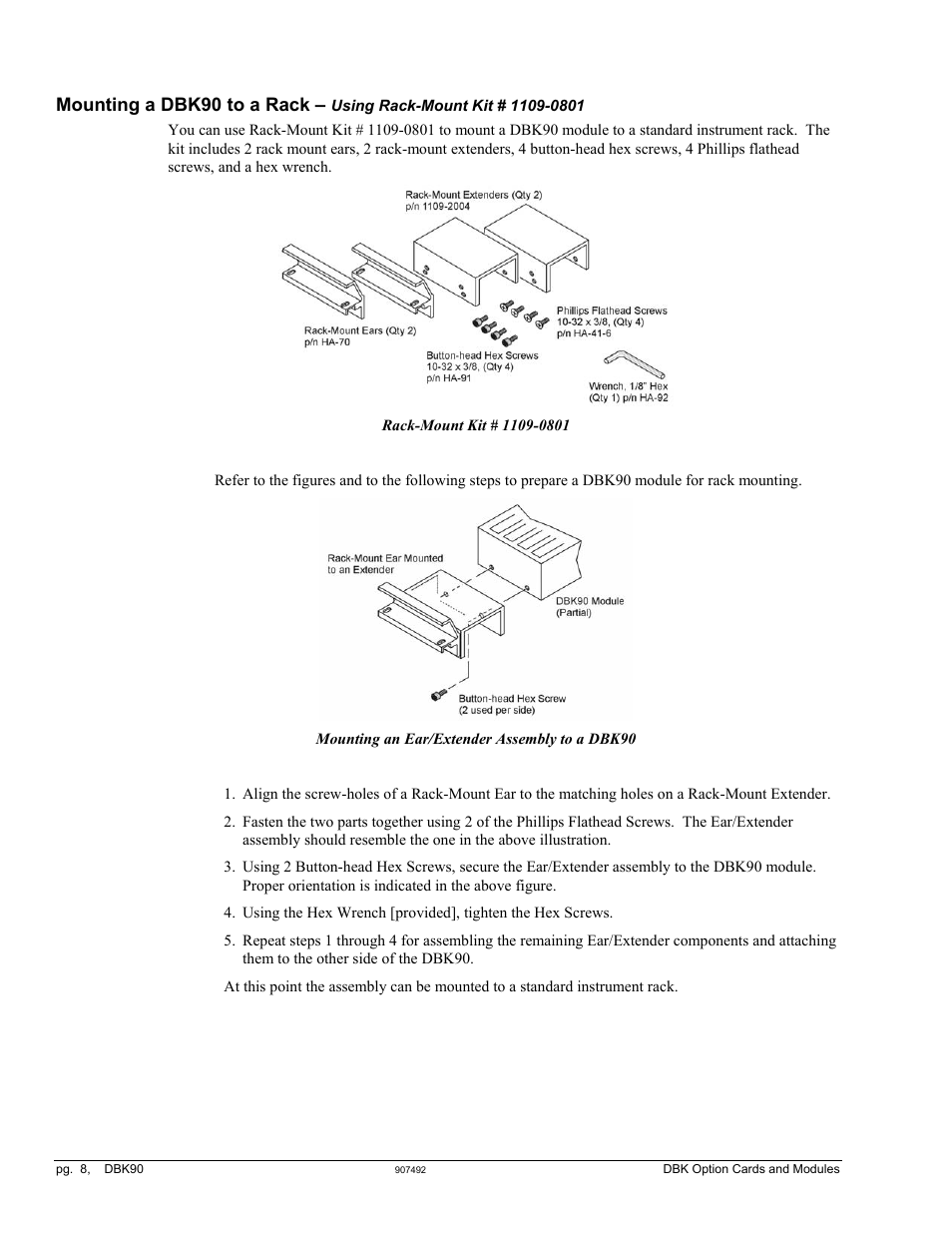 Dbk90 to a rack ……8 | Measurement Computing DBK90 User Manual | Page 8 / 14
