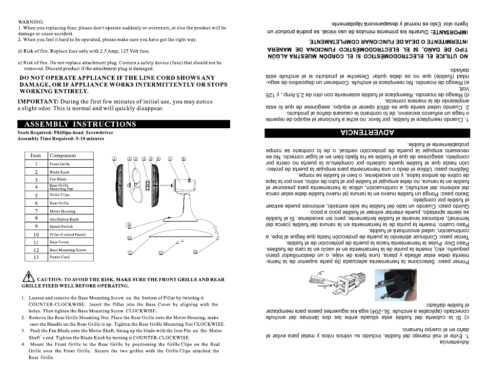 Advertencia | Continental CE27216 User Manual | Page 4 / 12