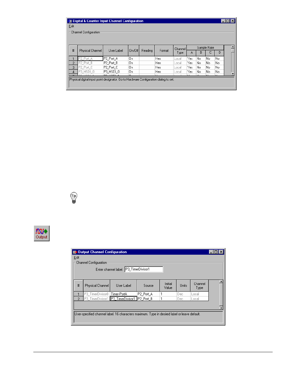 Output channels configuration…… lv-35, Output channels configuration | Measurement Computing LogBook Series User Manual | Page 161 / 222