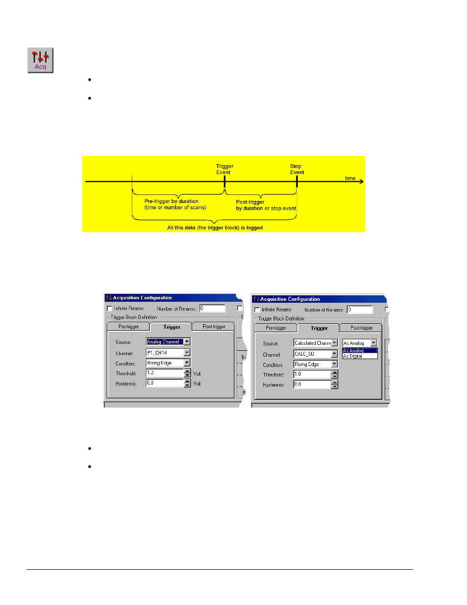 Acquisition configuration…… lv-42, Eters setup …… lv-42, Acquisition configuration | Measurement Computing LogBook Series User Manual | Page 168 / 222