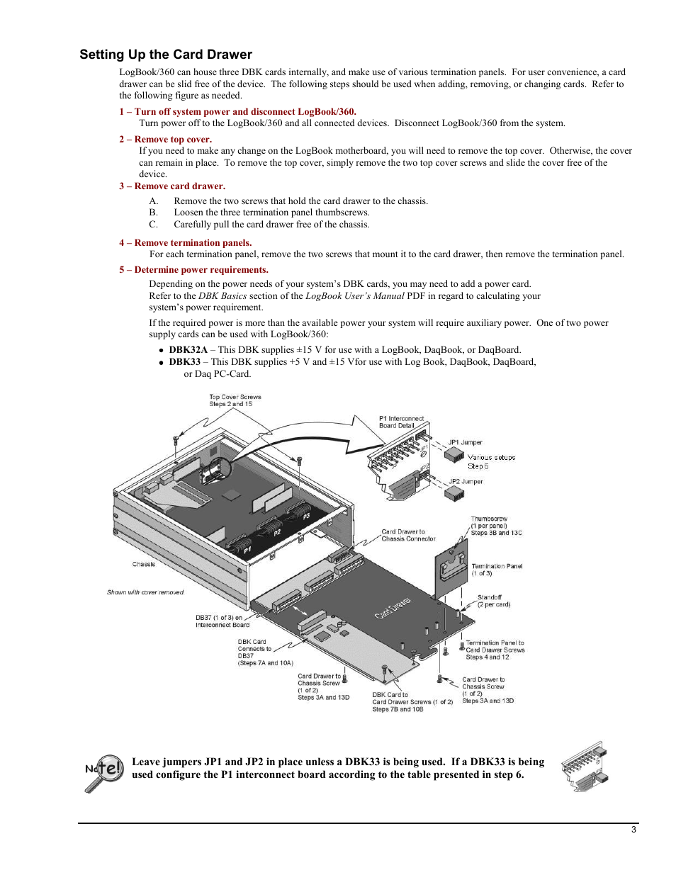 Setting up the card drawer | Measurement Computing LogBook Series User Manual | Page 36 / 222