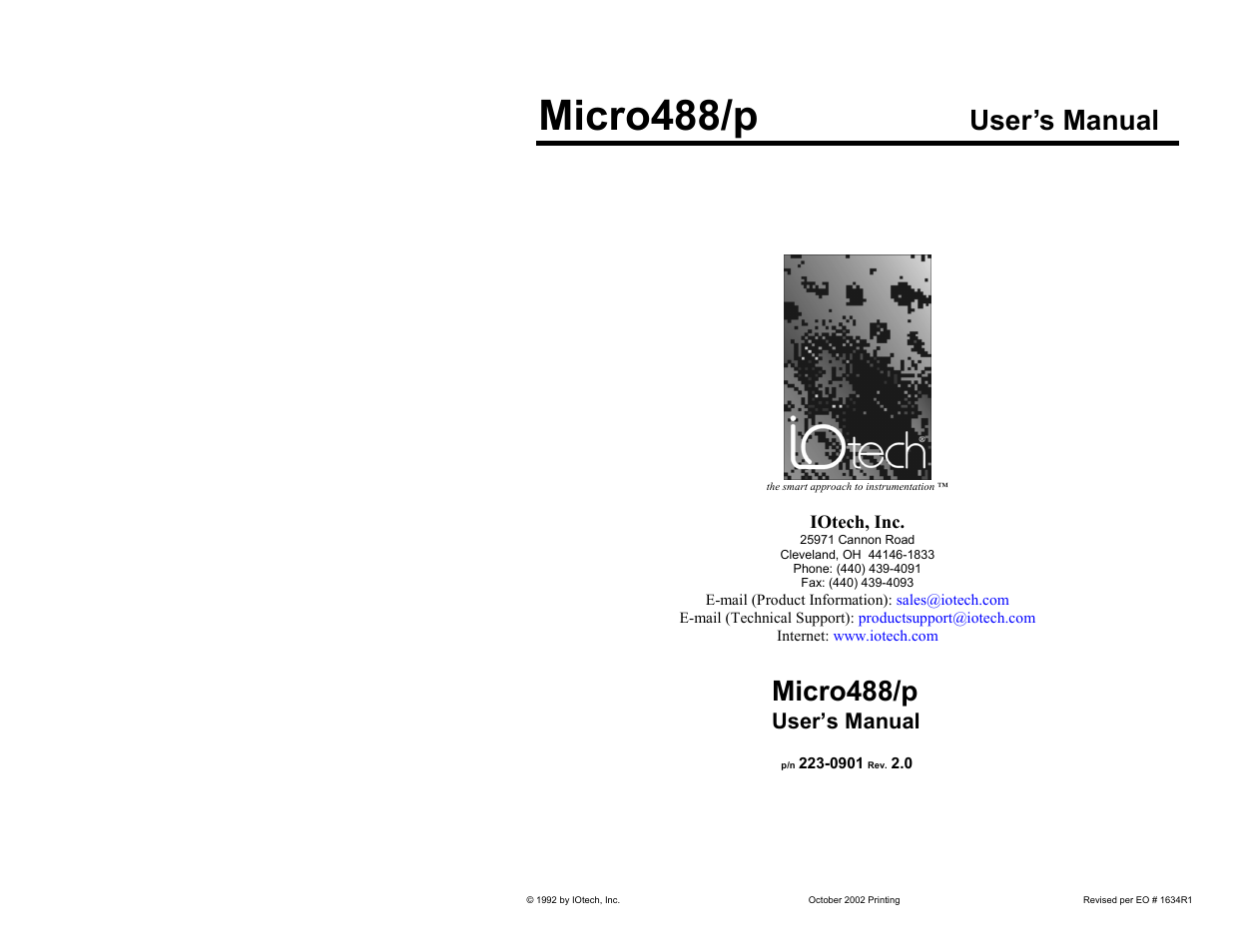 Measurement Computing Micro488/p User Manual | 44 pages
