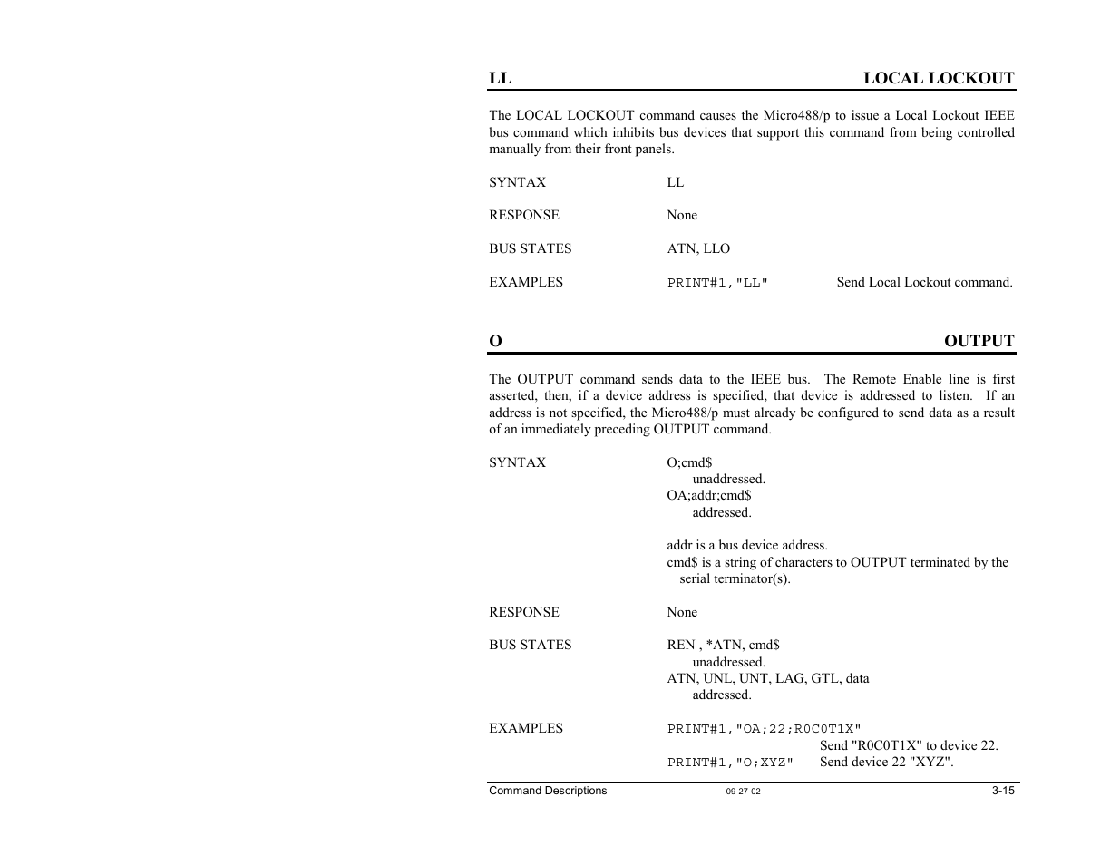 Ll - local lockout, O - output | Measurement Computing Micro488/p User Manual | Page 33 / 44