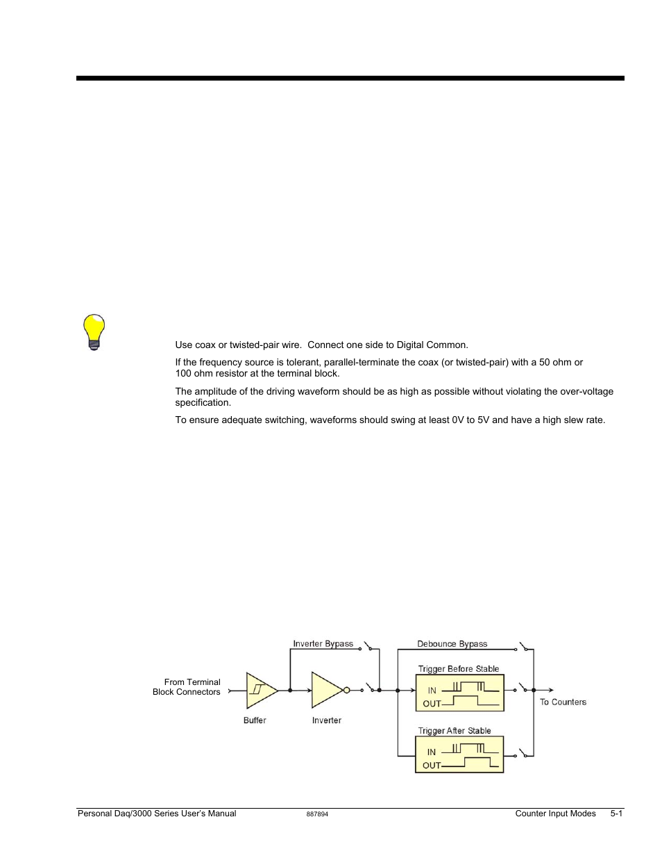 Ch 5 - counter input modes, Counter input modes 5 | Measurement Computing Personal Daq/3000 Series User Manual | Page 35 / 86