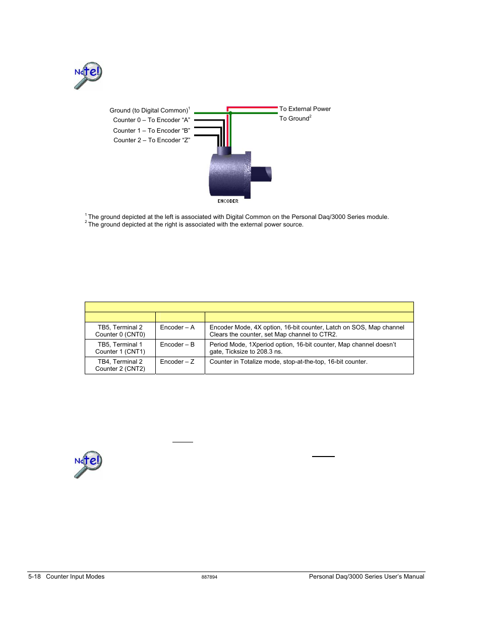 Wiring for 1 encoder | Measurement Computing Personal Daq/3000 Series User Manual | Page 52 / 86
