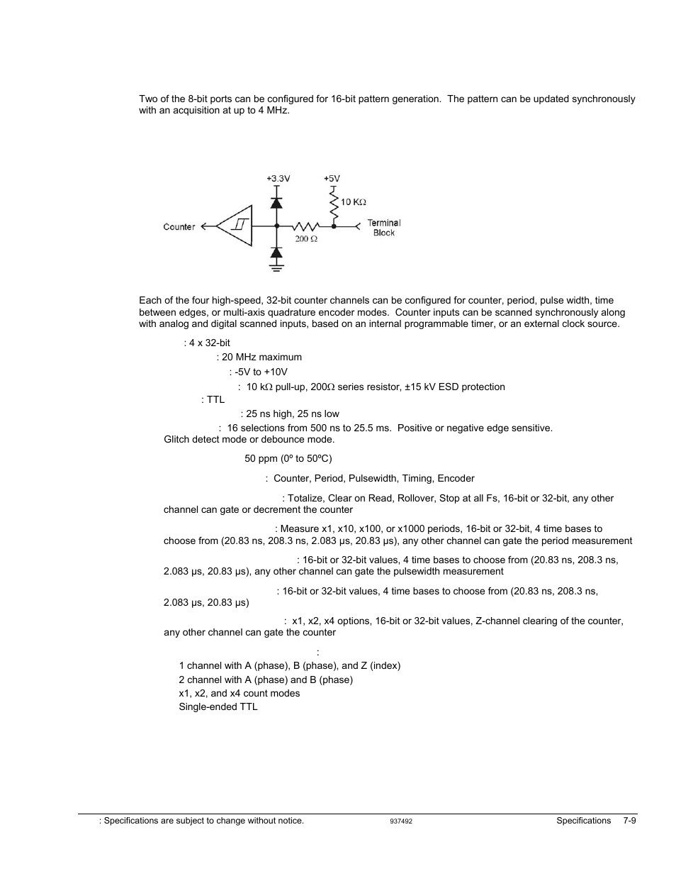 Pattern generation output, Counters | Measurement Computing Personal Daq/3000 Series User Manual | Page 75 / 86