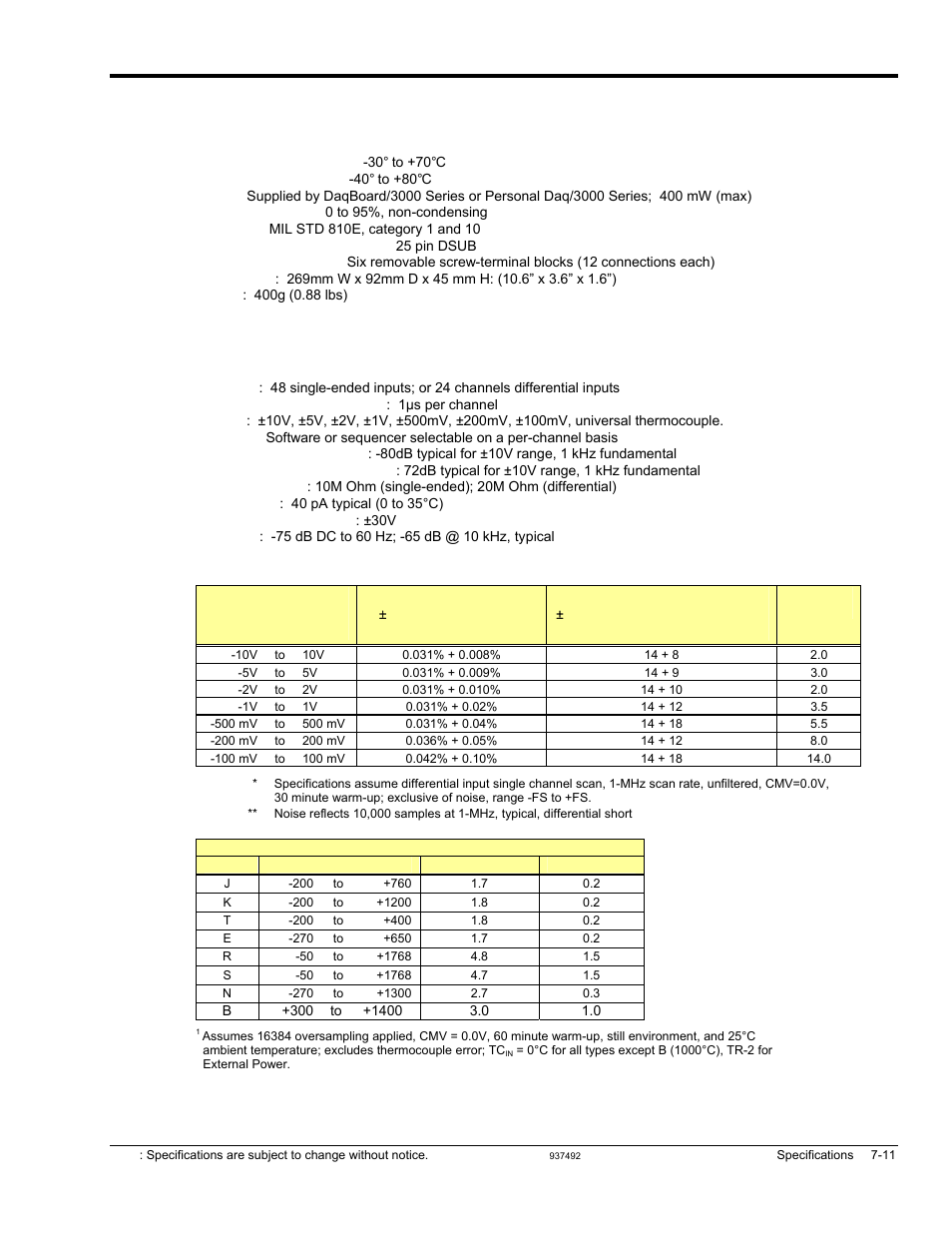Pdq30 specifications, General, Analog inputs | Measurement Computing Personal Daq/3000 Series User Manual | Page 77 / 86