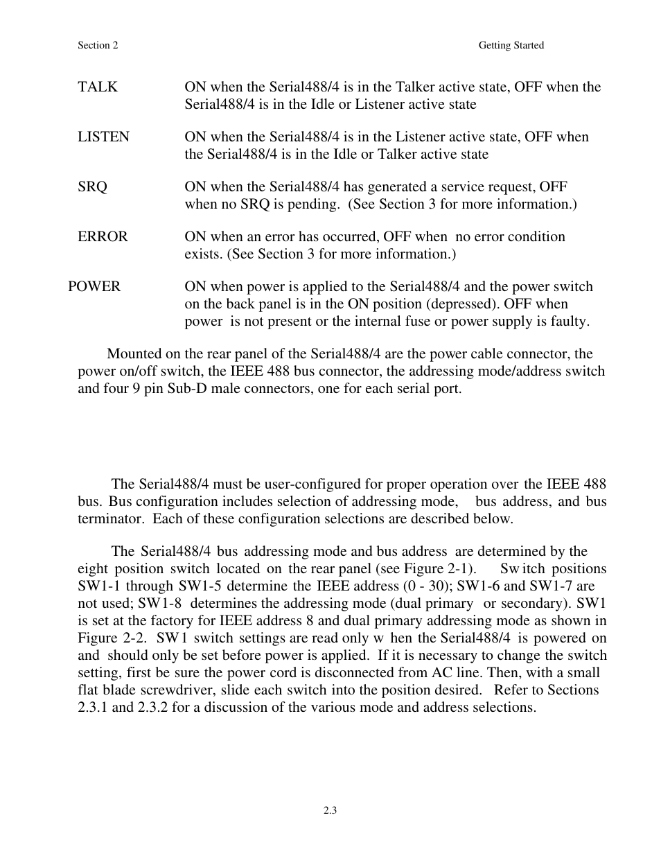 3 ieee 488 bus configuration | Measurement Computing Serial488/4 User Manual | Page 15 / 91