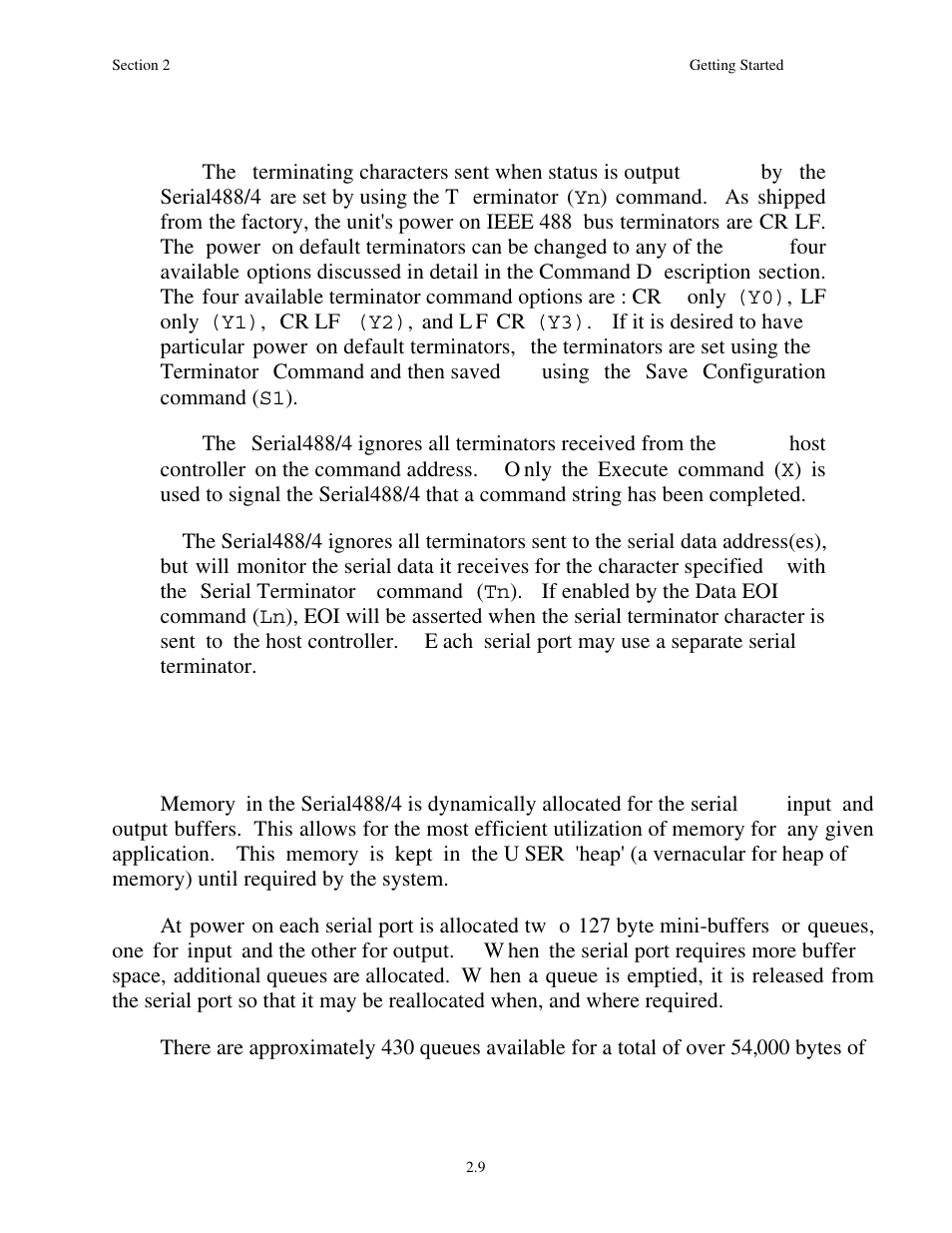 3 ieee 488 bus terminator selection, 4 memory usage | Measurement Computing Serial488/4 User Manual | Page 21 / 91