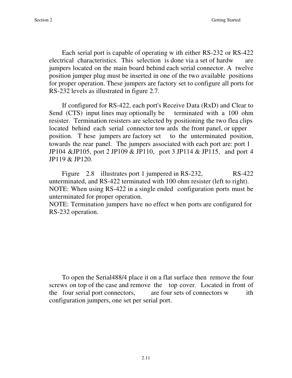 1 rs-232/422 configuration jumpers | Measurement Computing Serial488/4 User Manual | Page 23 / 91