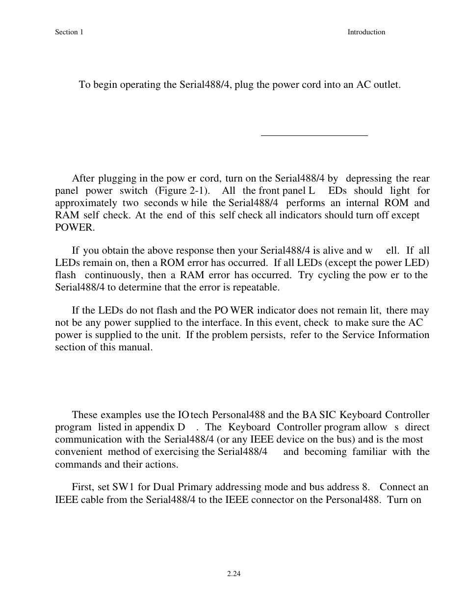 8 powerup, 9 programming examples | Measurement Computing Serial488/4 User Manual | Page 36 / 91