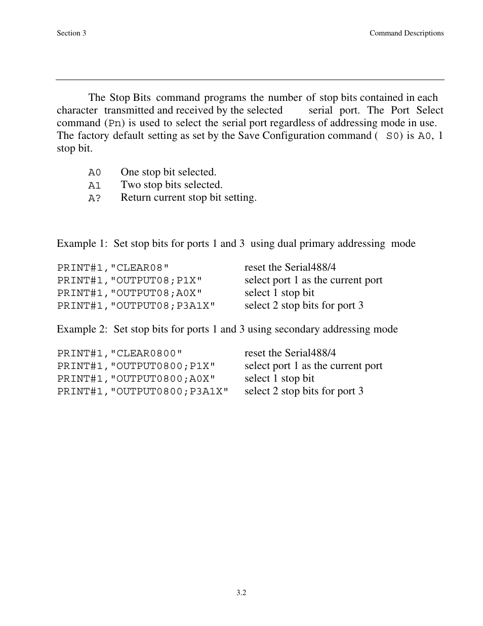 Stop bits an | Measurement Computing Serial488/4 User Manual | Page 41 / 91