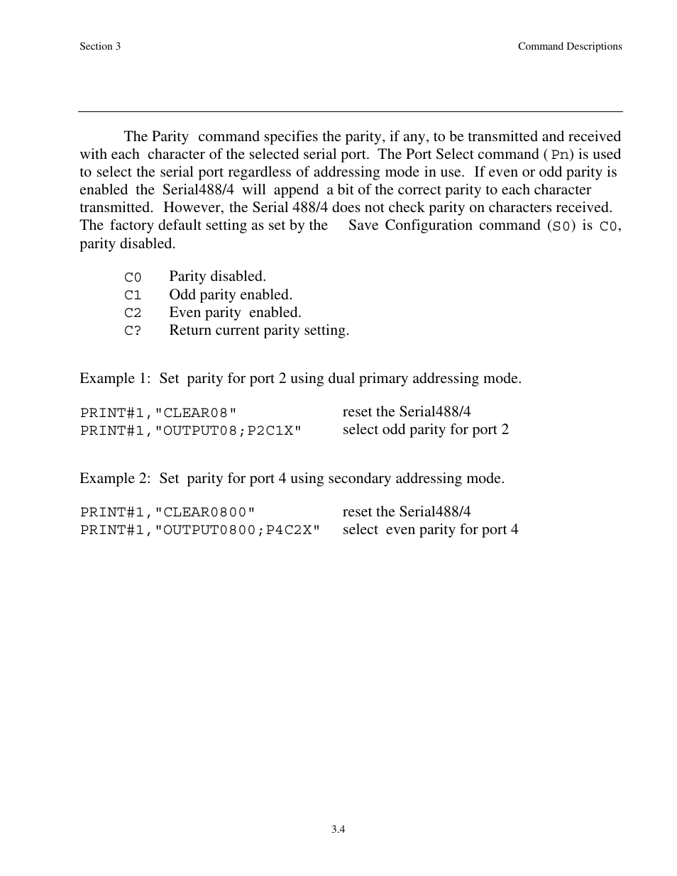 Parity cn | Measurement Computing Serial488/4 User Manual | Page 43 / 91