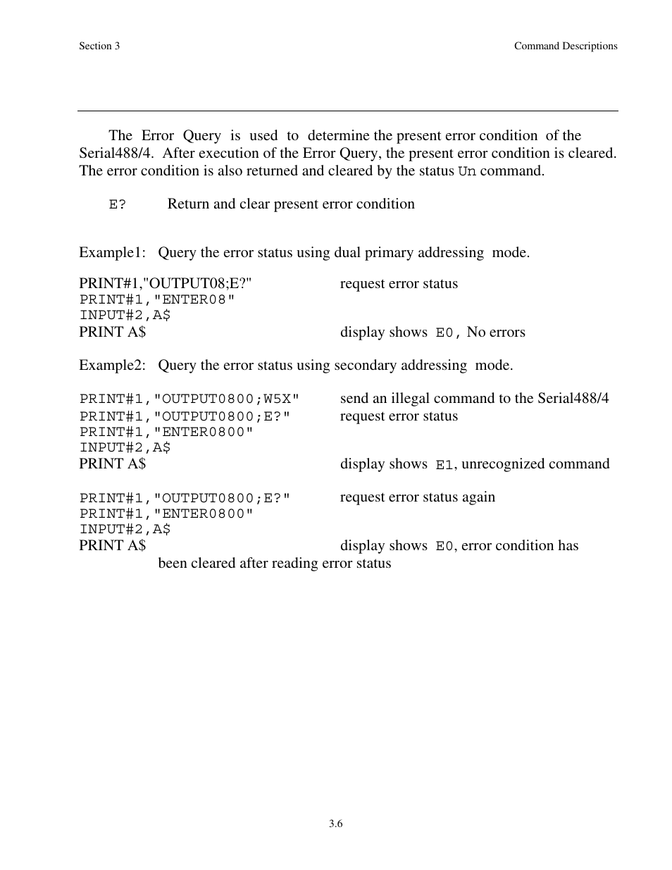Error query e | Measurement Computing Serial488/4 User Manual | Page 45 / 91