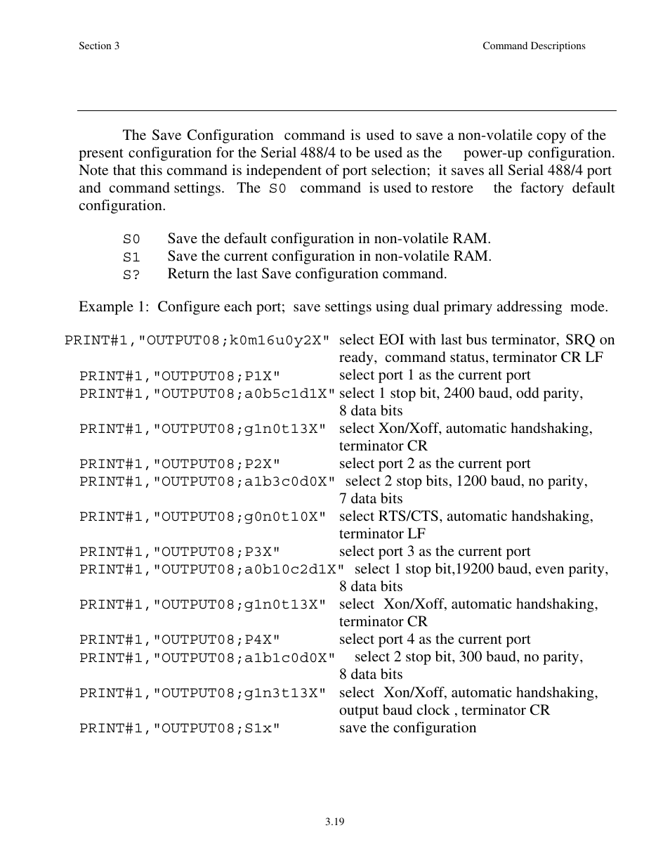 Save configuration sn | Measurement Computing Serial488/4 User Manual | Page 58 / 91