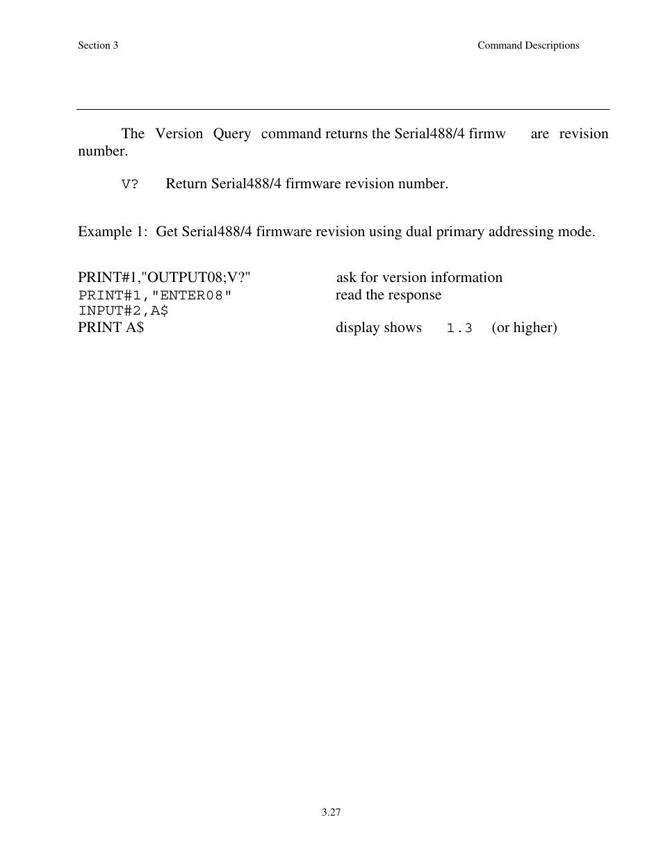 Version query v | Measurement Computing Serial488/4 User Manual | Page 66 / 91
