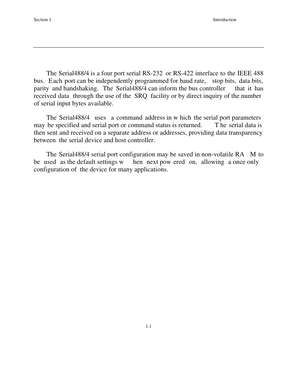 Introduction, 1 general description | Measurement Computing Serial488/4 User Manual | Page 7 / 91