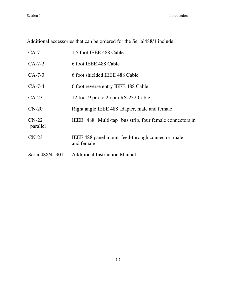 2 available accessories | Measurement Computing Serial488/4 User Manual | Page 8 / 91