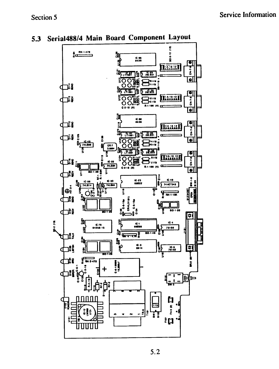 3 serial 488/4 main board component layout | Measurement Computing Serial488/4 User Manual | Page 84 / 91