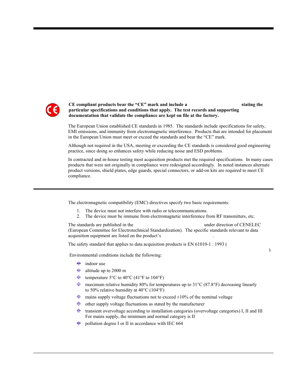 9 - ce compliance and noise considerations, Overview, Ce standards and directives | Ce compliance and noise considerations 9 | Measurement Computing StrainBook/616 User Manual | Page 101 / 146