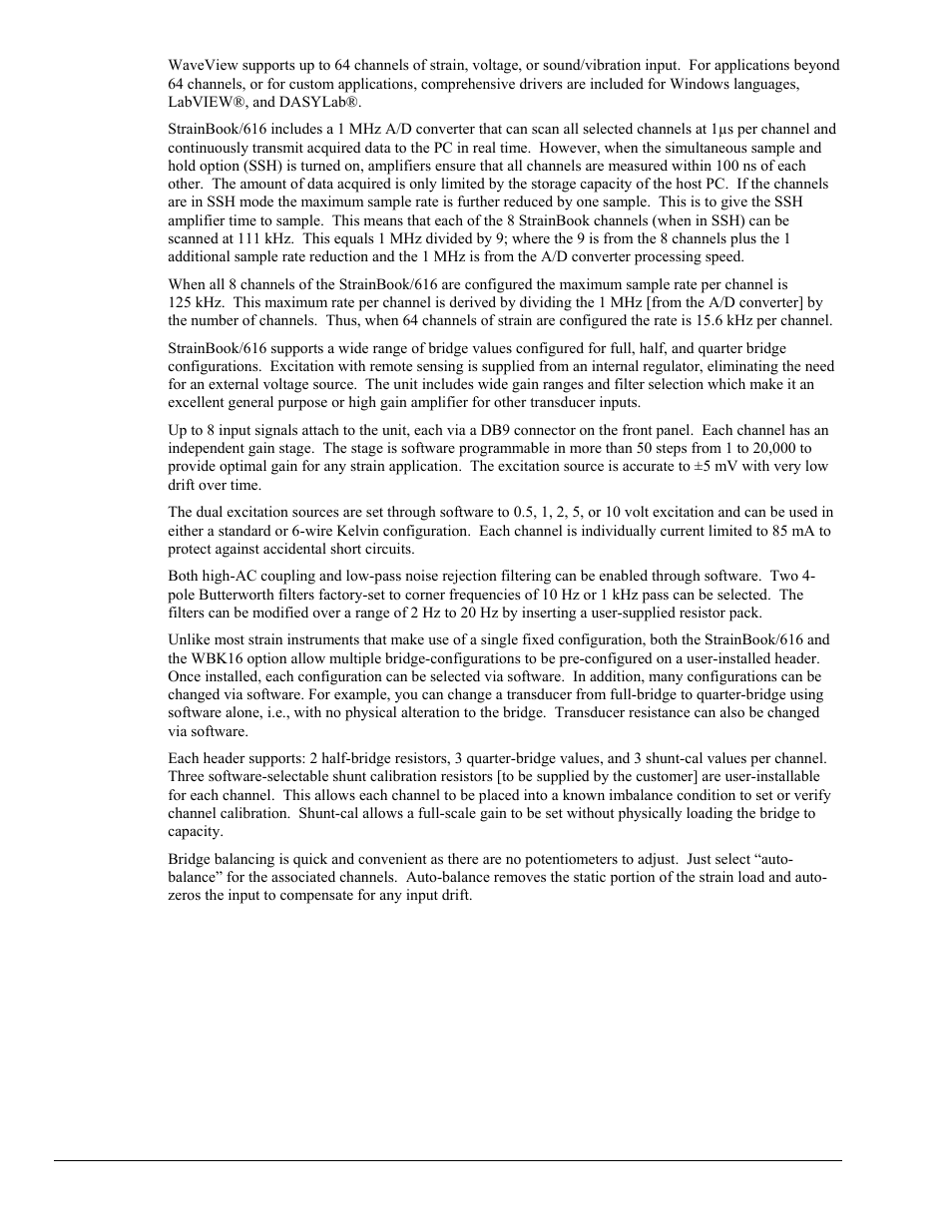 Measurement Computing StrainBook/616 User Manual | Page 12 / 146