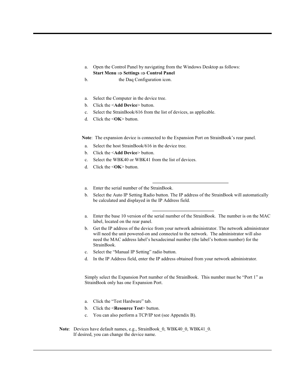 Appendix a, Using the daq configuration applet with strainbook, Quick guide | Measurement Computing StrainBook/616 User Manual | Page 133 / 146