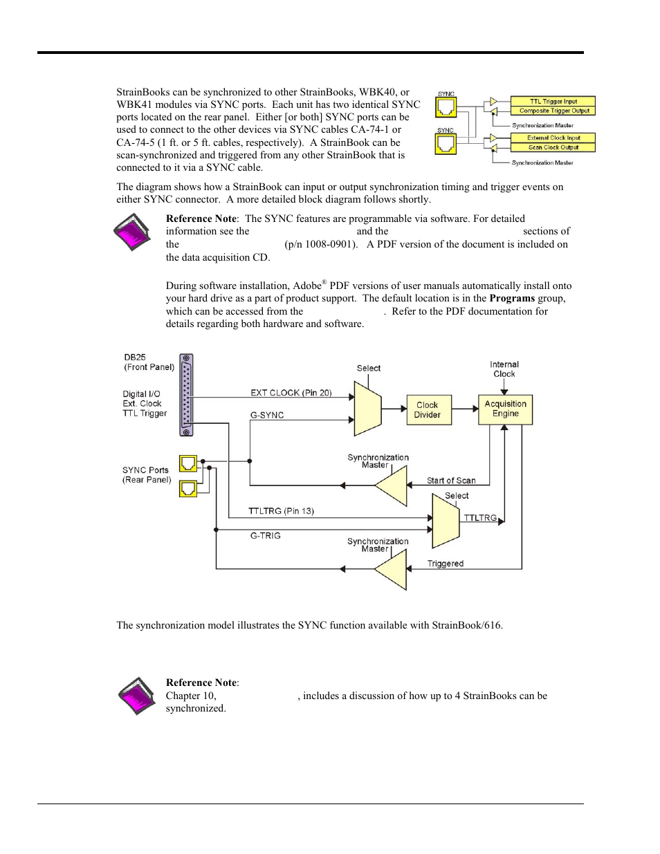 Synchronizing multiple strainbooks | Measurement Computing StrainBook/616 User Manual | Page 22 / 146