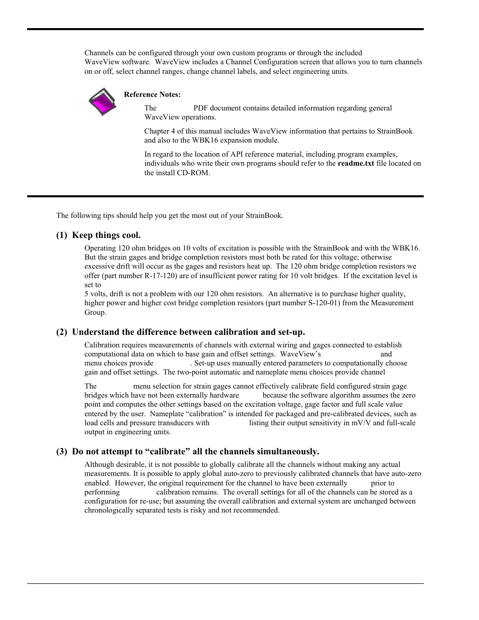 Programmable features, Operational tips | Measurement Computing StrainBook/616 User Manual | Page 24 / 146