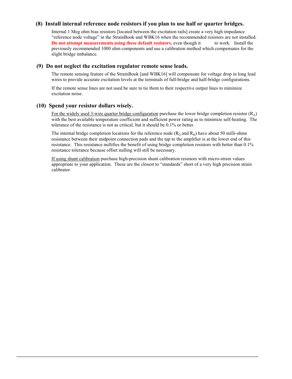 10) spend your resistor dollars wisely | Measurement Computing StrainBook/616 User Manual | Page 26 / 146
