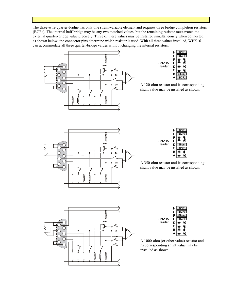 Three-wire quarter bridge | Measurement Computing StrainBook/616 User Manual | Page 74 / 146