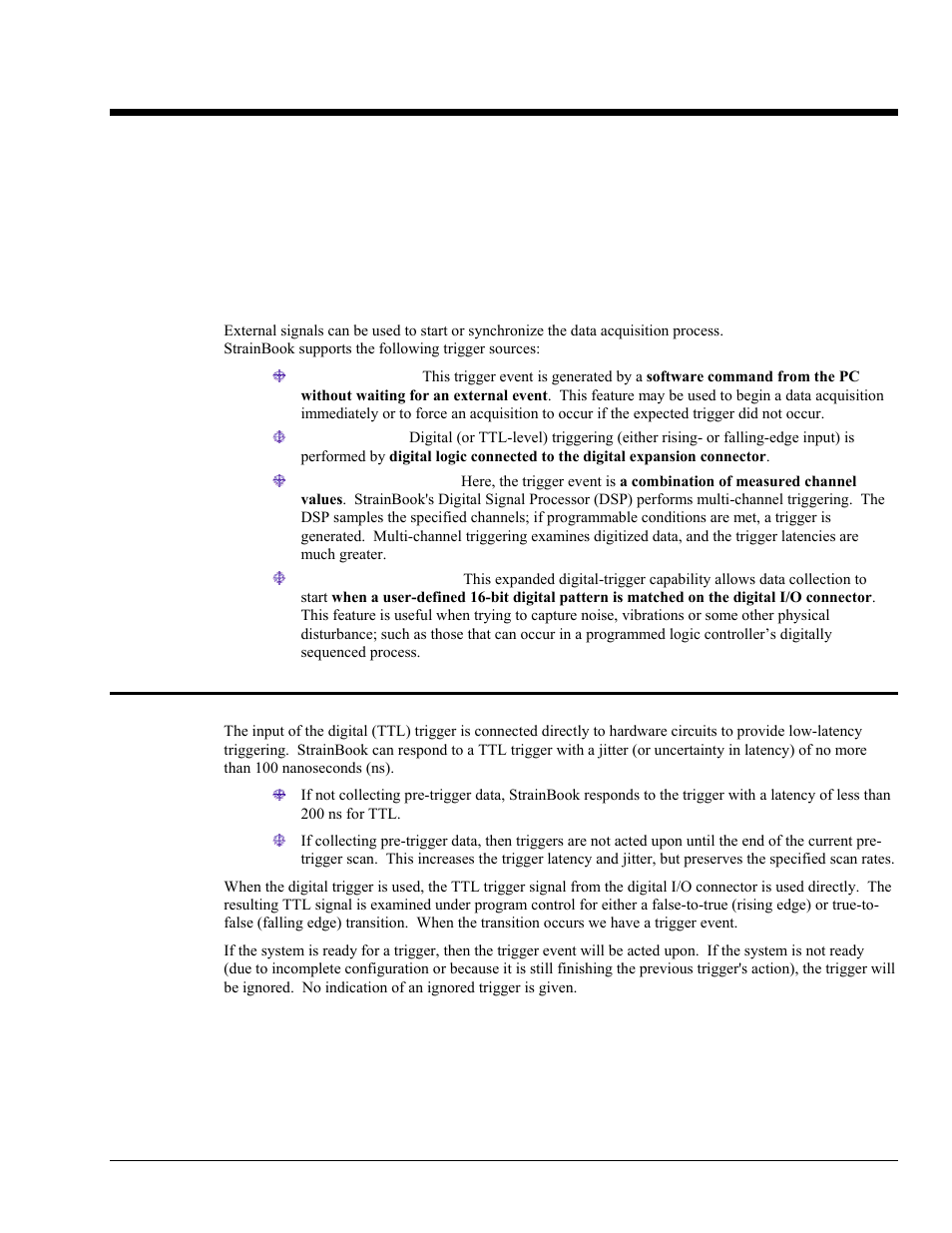 7 - triggers, Introduction, Digital (ttl) trigger | Triggers 7 | Measurement Computing StrainBook/616 User Manual | Page 89 / 146