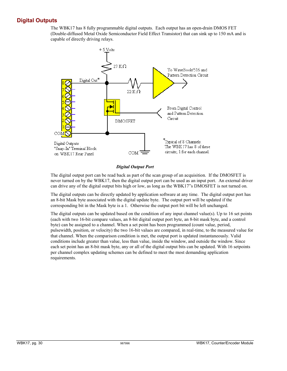 Digital outputs with pattern detection, Digital outputs | Measurement Computing WBK Options User Manual | Page 108 / 216